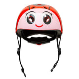 Casco infantil Moltó Mariquita 23232 visto de frente, con la cara de mariquita
