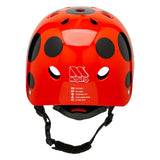 Casco Moltó Mariquita 23232 visto por detrás, rojo con lunares negros