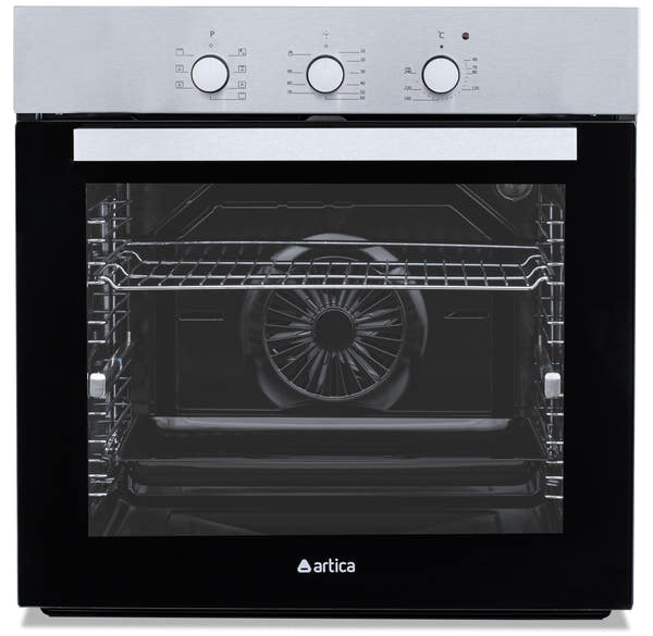 Horno empotrable Ártica AHB8204X de acero inoxidable, 80 litros multifunción con mandos mecánicos y grill
