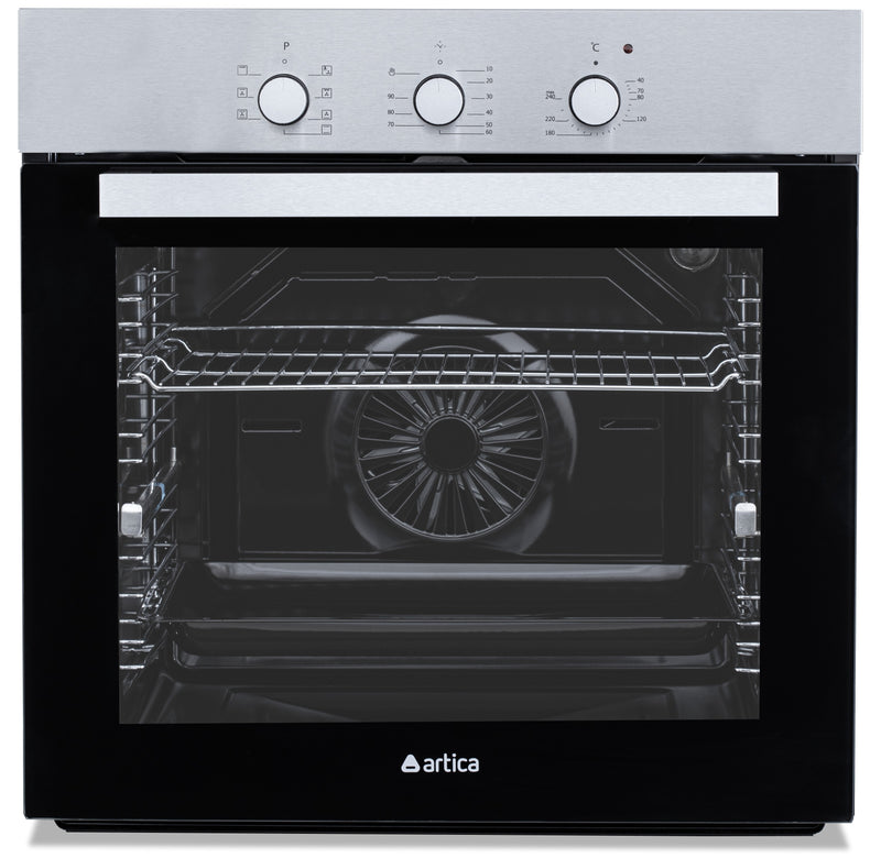 Horno empotrable Ártica AHB8204X de acero inoxidable, 80 litros multifunción con mandos mecánicos y grill