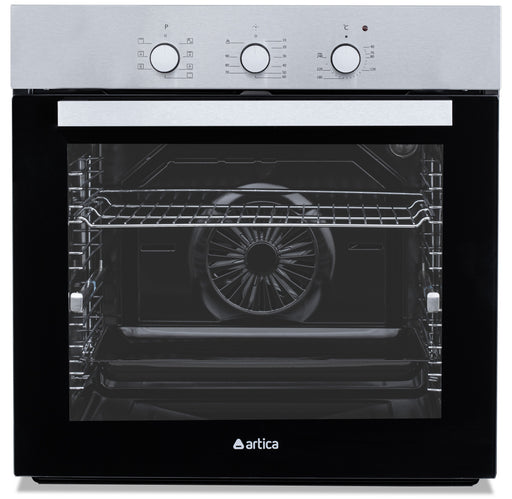 Horno empotrable Ártica AHB8204X de acero inoxidable, 80 litros multifunción con mandos mecánicos y grill