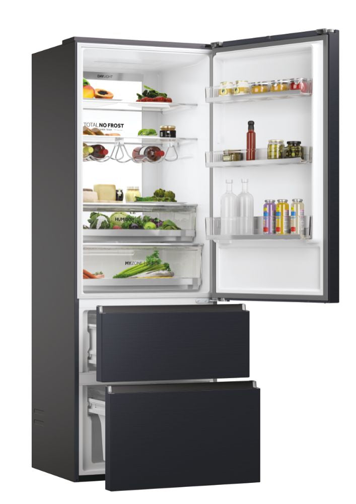 Haier Frigorífico Combi 200x70 Negro 3D 3 Puertas Clase E HTW7720ENMB