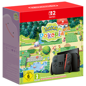 Caja del pack Nintendo Switch 2 + Pokémon Pokopia con consola, mandos Joy-Con 2 y descarga digital del juego incluida
