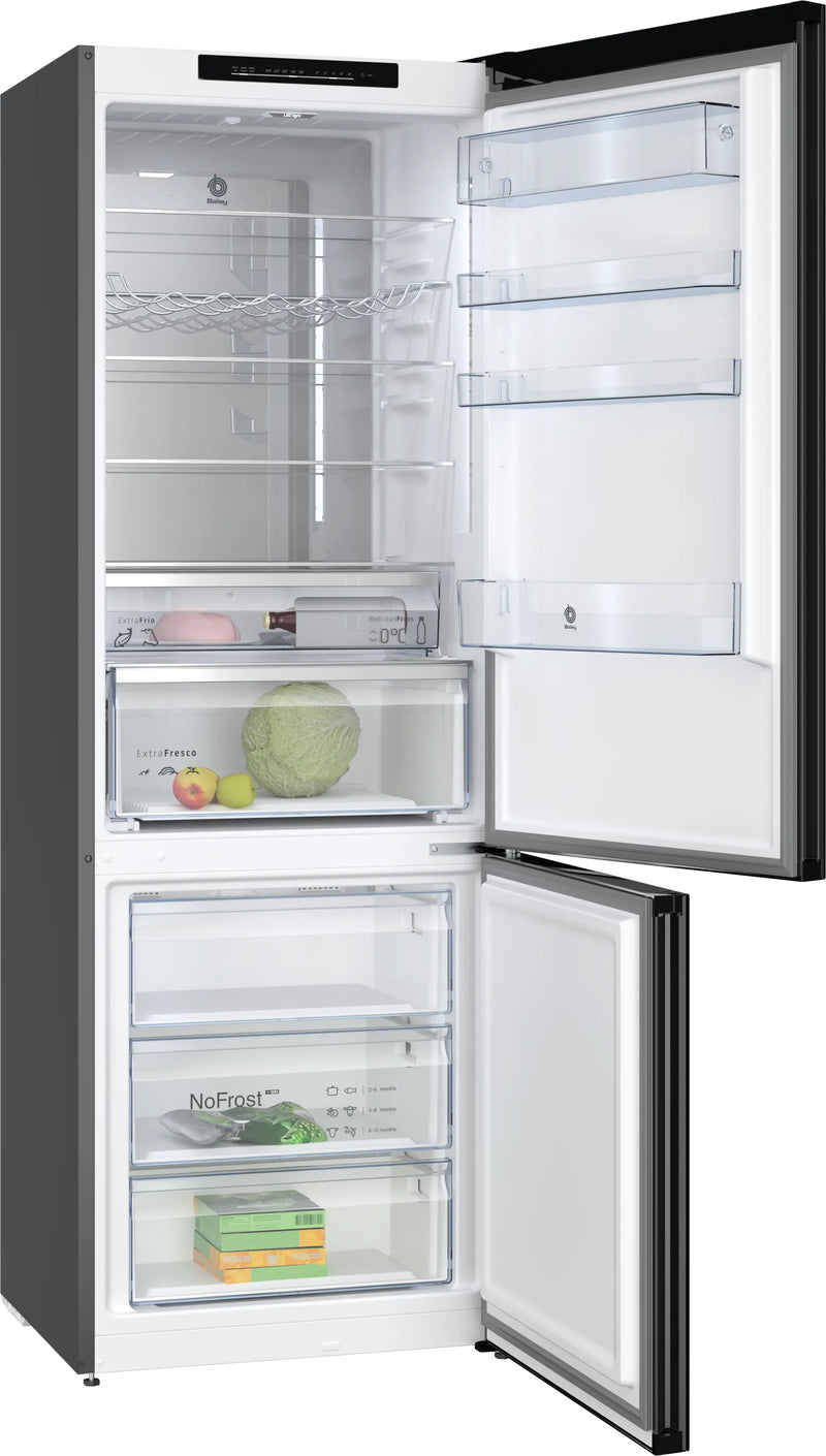 Balay Frigorífico Combi 203x70 Cristal Negro No Frost ExtraFresh Clase C 3KFC879NI