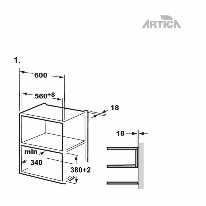 Artica AMW204581IDB – Microondas Integrable 20L Grill