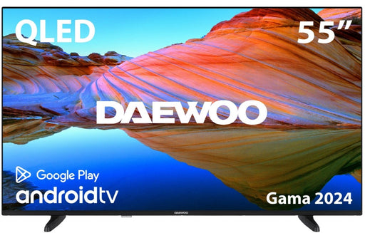 Televisor DAEWOO de 55 pulgadas QLED 4K con Android TV y HDR para una experiencia inmersiva.