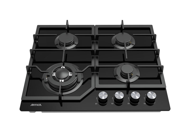 Encimera Gas ARTICA ACG60401 4 Fuegos CristalGas con WOK