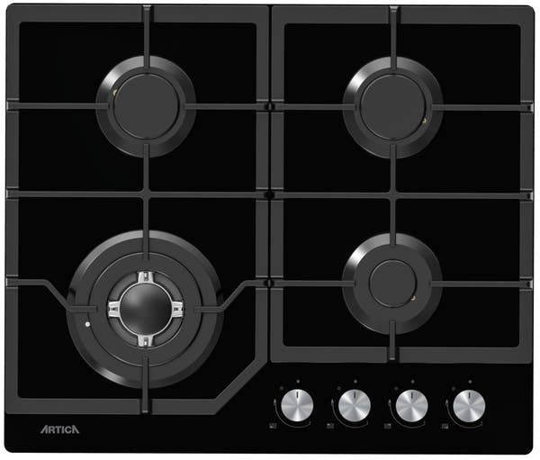Encimera Gas ARTICA ACG60401 4 Fuegos CristalGas con WOK