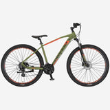 Bicicleta de montaña UMIT Camaro 27,5 pulgadas verde con frenos de disco y suspensión, cuadro de aluminio