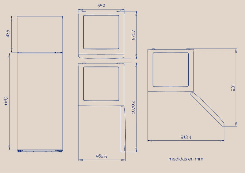 Frigorífico Artica AFE2P16655L248B 166x55 2 Puertas Cíclico Blanco