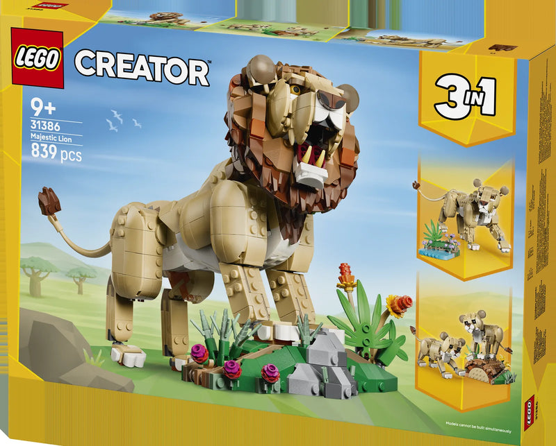 LEGO LEGO Creator 31386 Fauna Salvaje: León Majestuoso - caja lateral con detalles del set