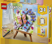 LEGO LEGO Creator 31390 Pintura Decorativa de Arte Floral - caja lateral con detalles del set
