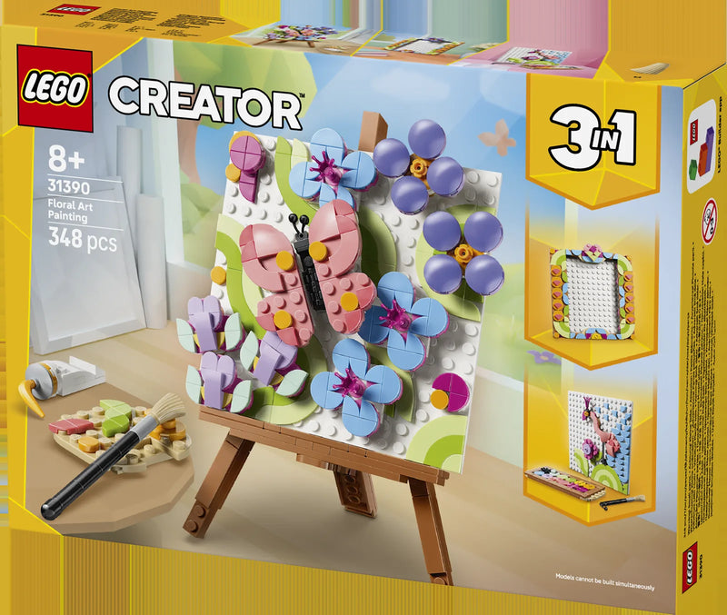LEGO LEGO Creator 31390 Pintura Decorativa de Arte Floral - caja lateral con detalles del set