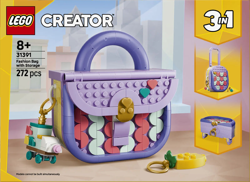 LEGO LEGO Creator 31391 Bolso de Diseño Artístico con Compartimento - caja reverso con escenas de juego