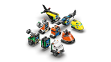 3 vehículos LEGO modulares avión amarillo aerodeslizador naranja camión blanco
