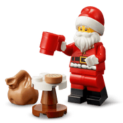 Interior con el dormitorio de Papá Noel del LEGO 40809