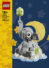 LEGO Seasons and Occasion 40814 Bebé Elefante en el Cielo - caja reverso con escenas de juego