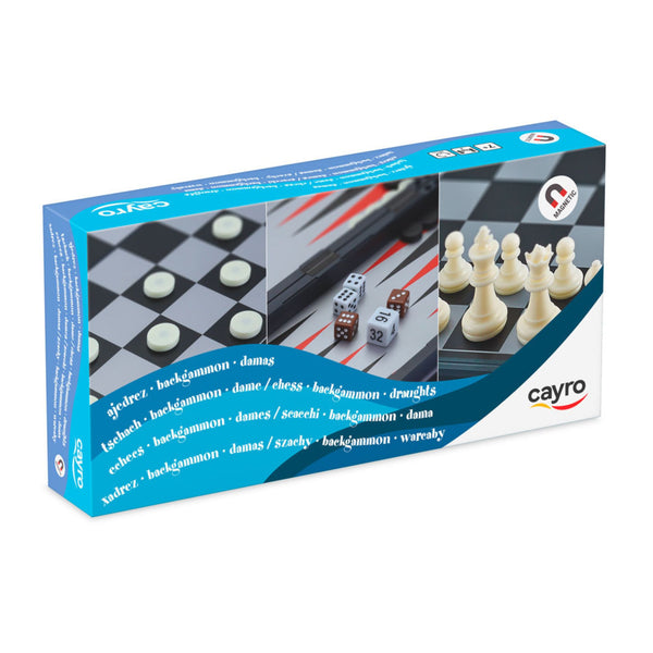 Cayro Juego 3 en 1 Ajedrez, Damas y Backgammon Magnético (415)