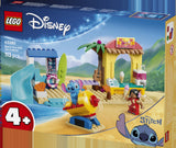 LEGO Disney Classic 43280 Diversión en la Playa con Lilo y Stitch - caja lateral con detalles del set