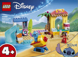 LEGO Disney Classic 43280 Diversión en la Playa con Lilo y Stitch - caja reverso con escenas de juego