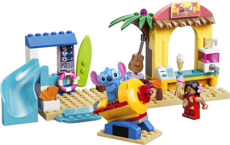 LEGO Disney Classic 43280 Diversión en la Playa con Lilo y Stitch - producto montado sobre fondo blanco