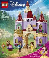 LEGO Disney Princess 43289 Castillo Encantado de Bella y Bestia - caja reverso con escenas de juego
