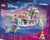 LEGO Disney Princess 43299 Barco de la Boda Real de Ariel - caja lateral con detalles del set
