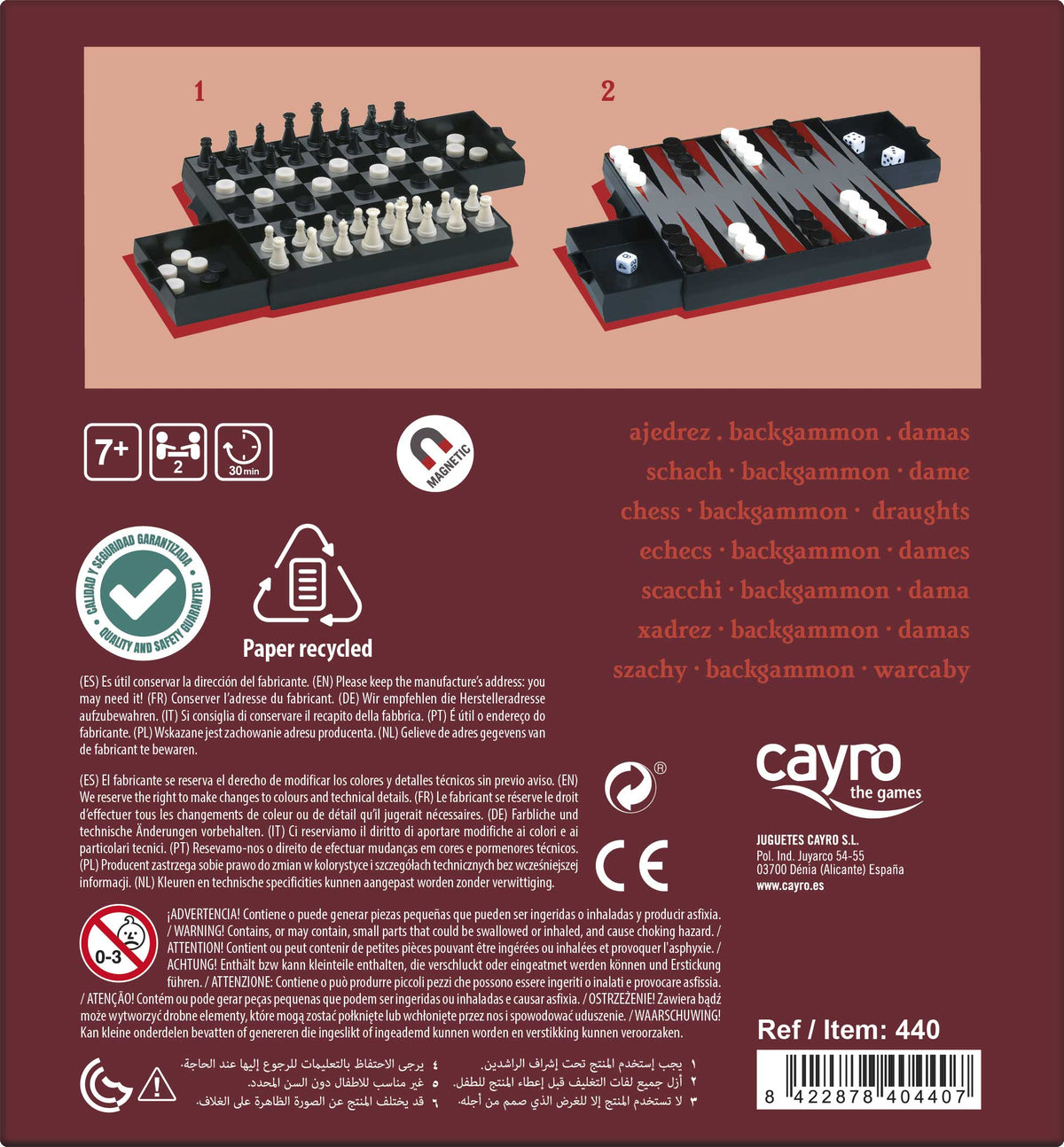 Ajedrez-damas-backgammon Magnético Cayro, imagen 5