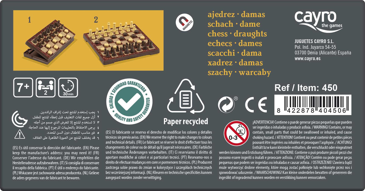 Ajedrez-damas Magnético Pequeño Cayro, imagen 4