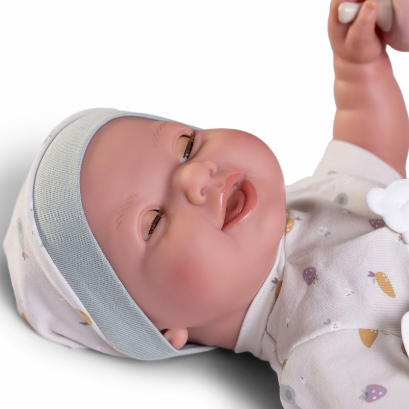 Muñecas Antonio Juan Recién Nacida Mia hace pipí con canastilla (50415)