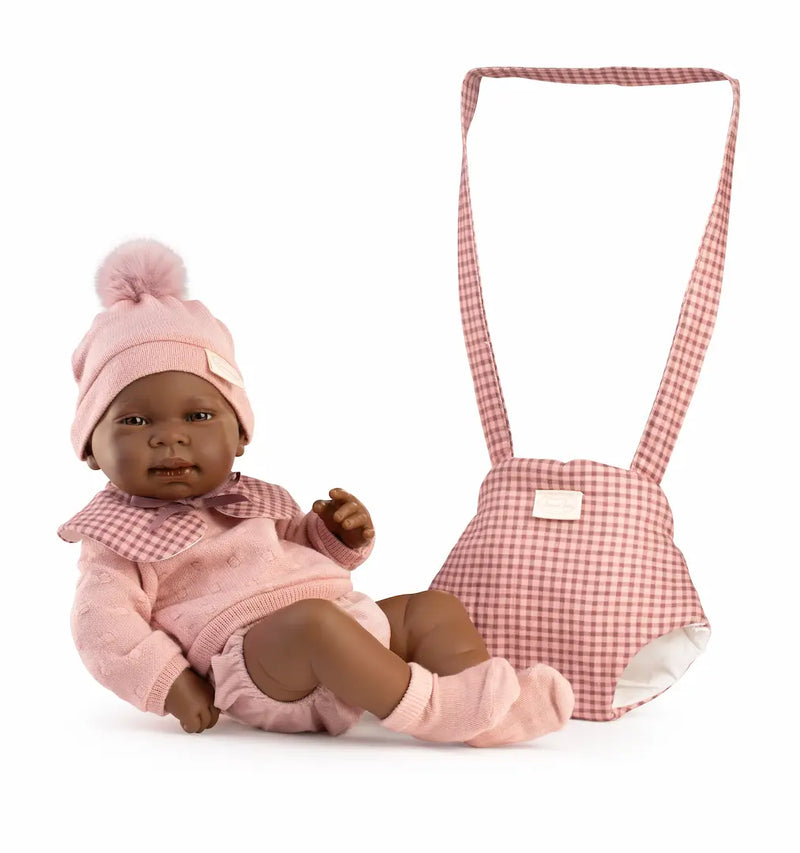 Poupée Nouveau-né Indira avec porte-bébé (Antonio Juan)