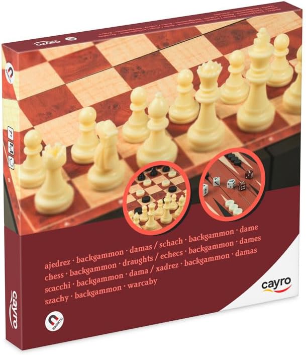 Cayro Juego de Mesa Ajedrez, Damas, Backgammon (446)