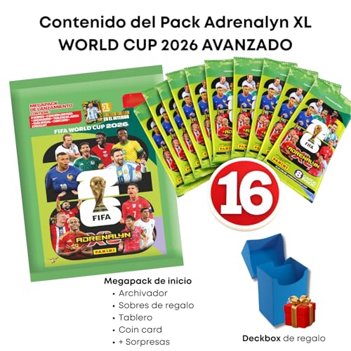 Megapack Panini Adrenalyn XL FIFA World Cup 2026 con 16 sobres - Utopia Goods