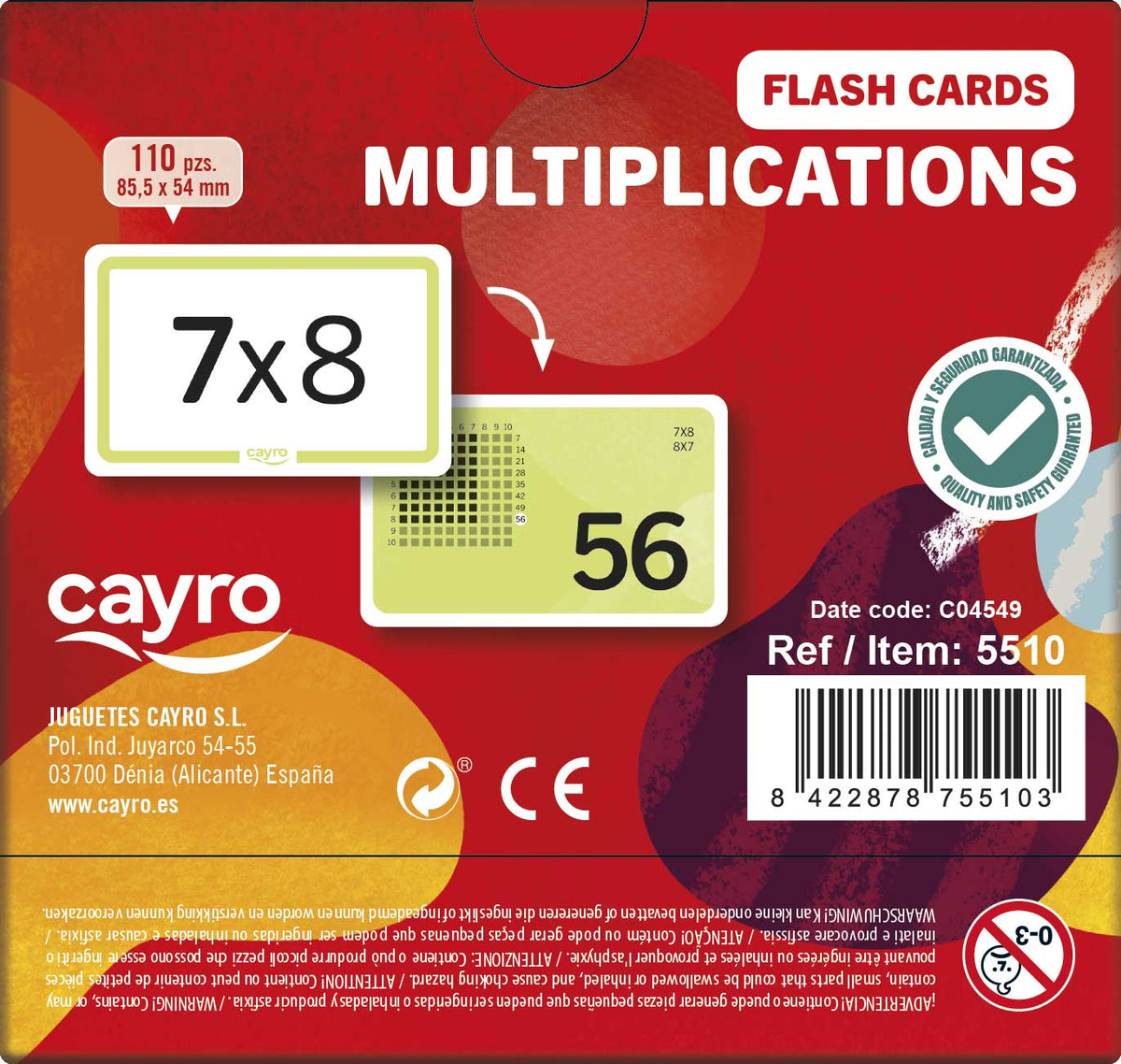 Flash Cards Multiplications Cayro, imagen 4