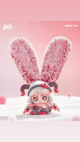Cup Rabbits Inner Desire figura rosa oscuro con cuernos, art toy Awake Toys