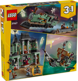 5 minifiguras LEGO Creator 31167: hombre lobo, vampiresa, fantasma con capa que brilla en la oscuridad, monstruo de Frankenstein y esqueleto con accesorios
