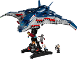 5 minifiguras LEGO Marvel 76325: Viuda Negra con moto, Iron Man, Quicksilver, Ultrón Supremo y Ojo de Halcón con arco y flecha
