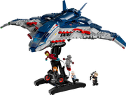 5 minifiguras LEGO Marvel 76325: Viuda Negra con moto, Iron Man, Quicksilver, Ultrón Supremo y Ojo de Halcón con arco y flecha
