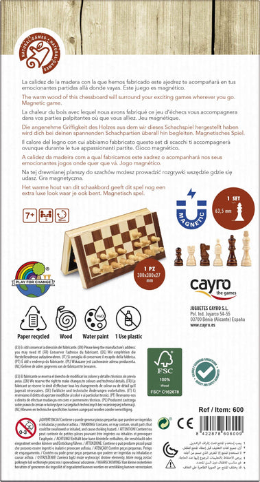 Cayro Magnetic Chess Marquetry 100% FSC (600)