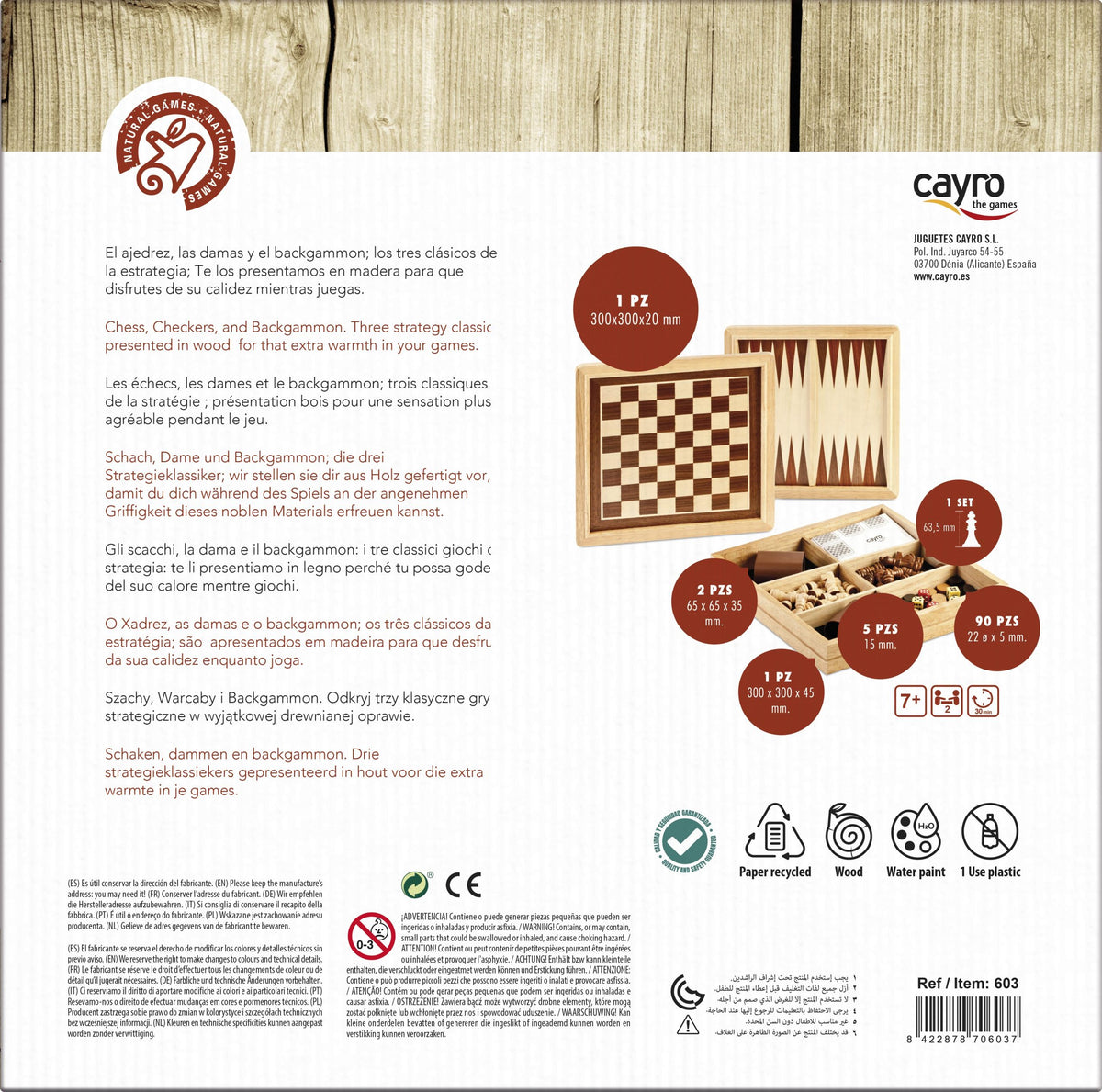 Ajedrez – Damas – Backgammon Marquetería Cayro, imagen 3