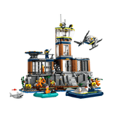 LEGO City Isla Prisión de la Policía 60419 montada con helicóptero, barco y bote