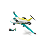 Avión LEGO City Ambulancia Aérea 60465 en vuelo con la motonieve
