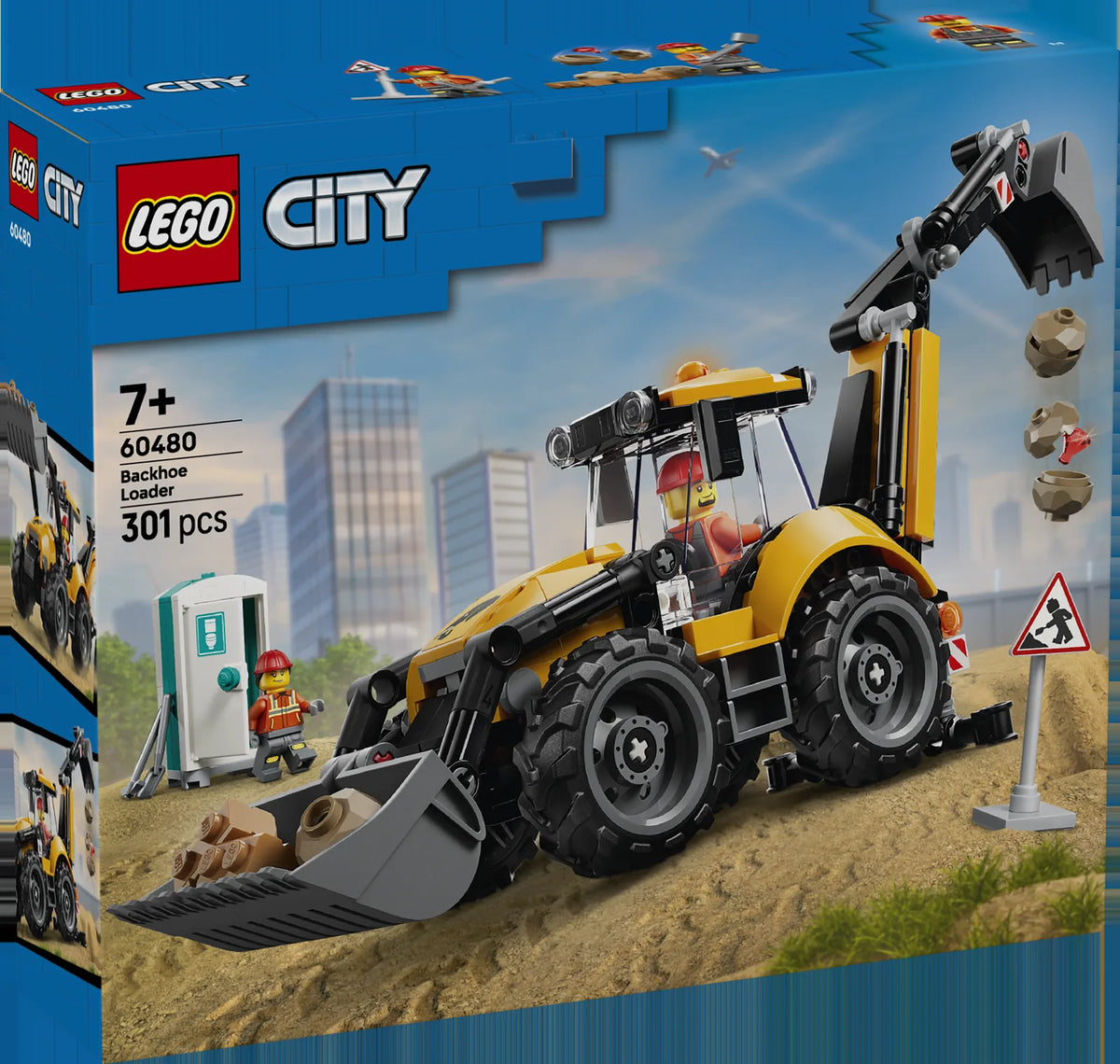 LEGO City Great Vehicles 60480 Cargadora Retroexcavadora Amarilla - caja frontal oficial