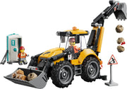 LEGO City Great Vehicles 60480 Cargadora Retroexcavadora Amarilla - producto montado sobre fondo blanco