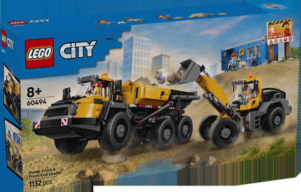 LEGO City Big Vehicles 60494 Camión Volquete y Cargadora Frontal - caja frontal oficial