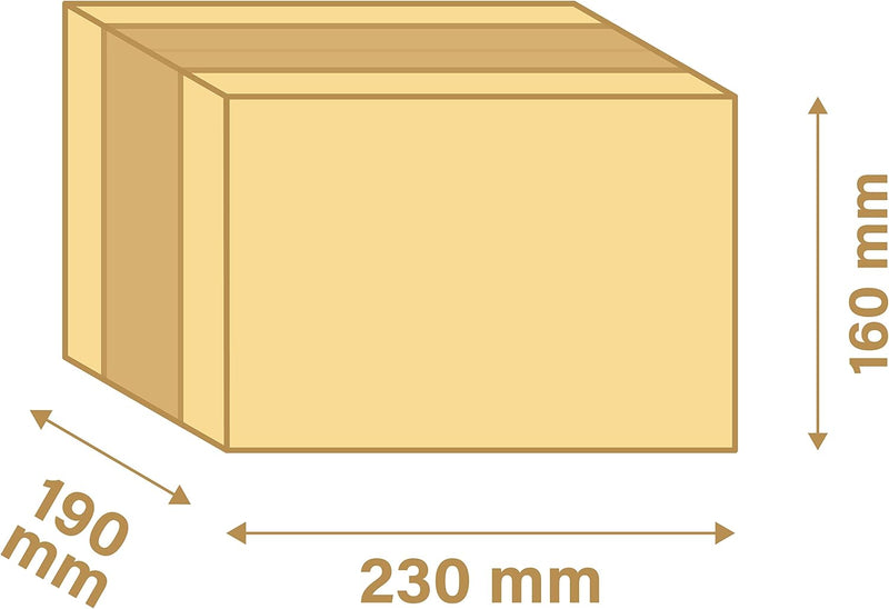 Pack 10 Cajas de Cartón 230x190x160mm para Envíos y Mudanzas