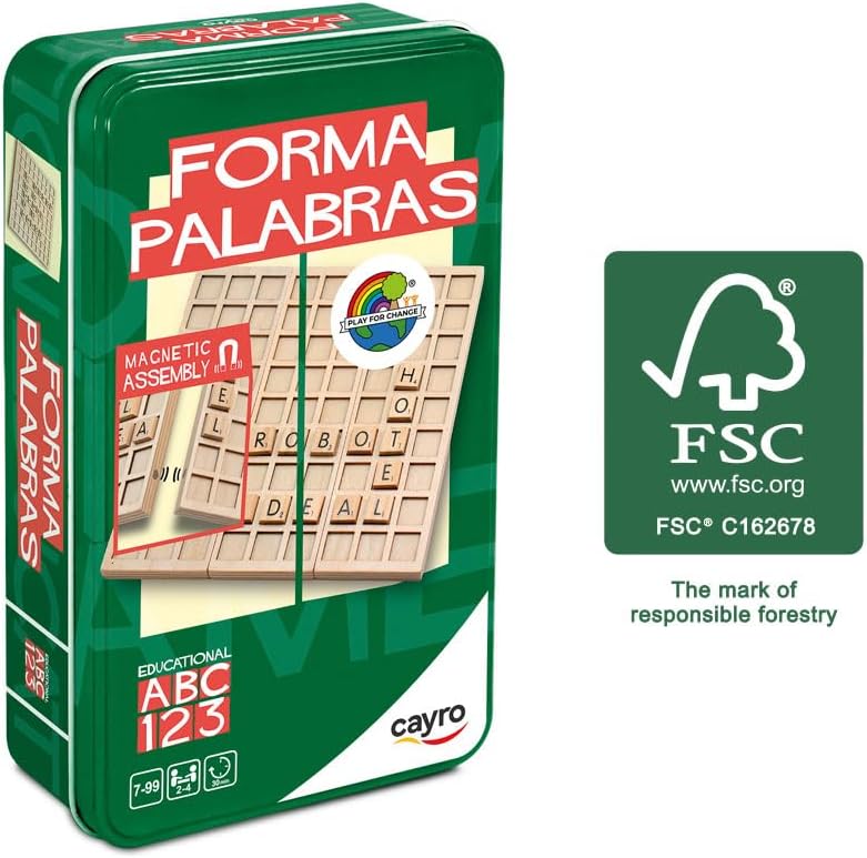 Cayro Juego de Mesa Cayro Formapalabras Travel Metal Box (100% Madera FSC) (128)