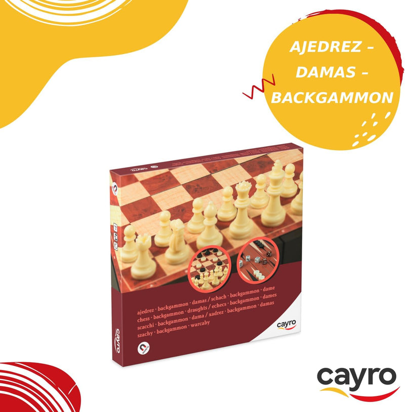 Cayro Juego de Mesa Ajedrez, Damas, Backgammon (446)