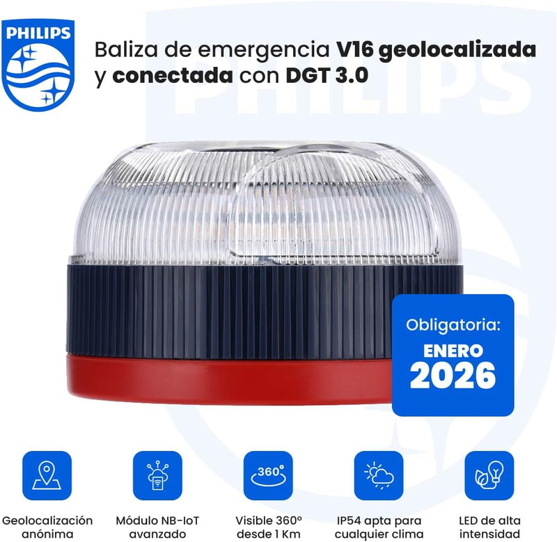 Baliza Geolocalizable PHILIPS V16 Homologada DGT