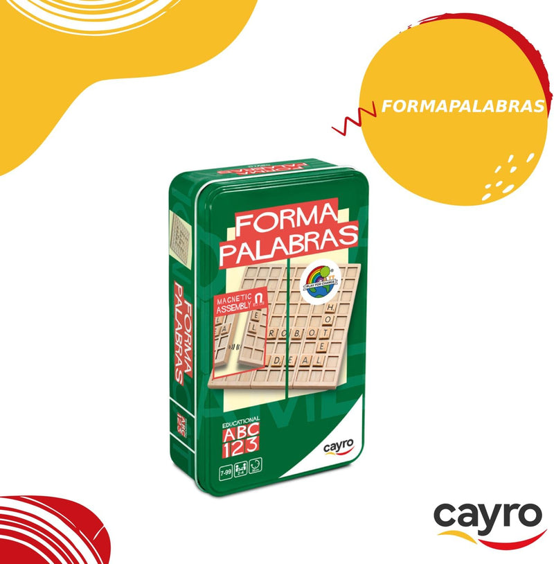 Cayro Juego de Mesa Cayro Formapalabras Travel Metal Box (100% Madera FSC) (128)